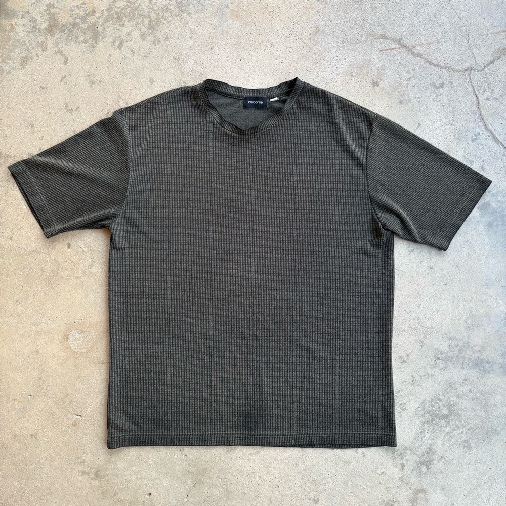 Vintage Claiborne Microgrid Short Sleeve T-Shirt Men's Medium 90s